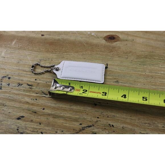 Coach Hang Tag Vintage White Leather Replacement Bag Purse 3" - Picture 5 of 6